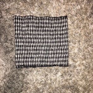 Black and white checkered tube top
